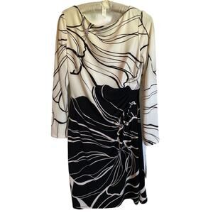 Lauren Ralph Lauren black cream floral Dress NWT 8P